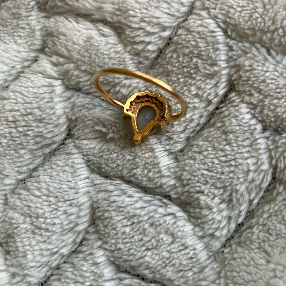 Moonstone & Opal ring 6 - Picture 5 of 8